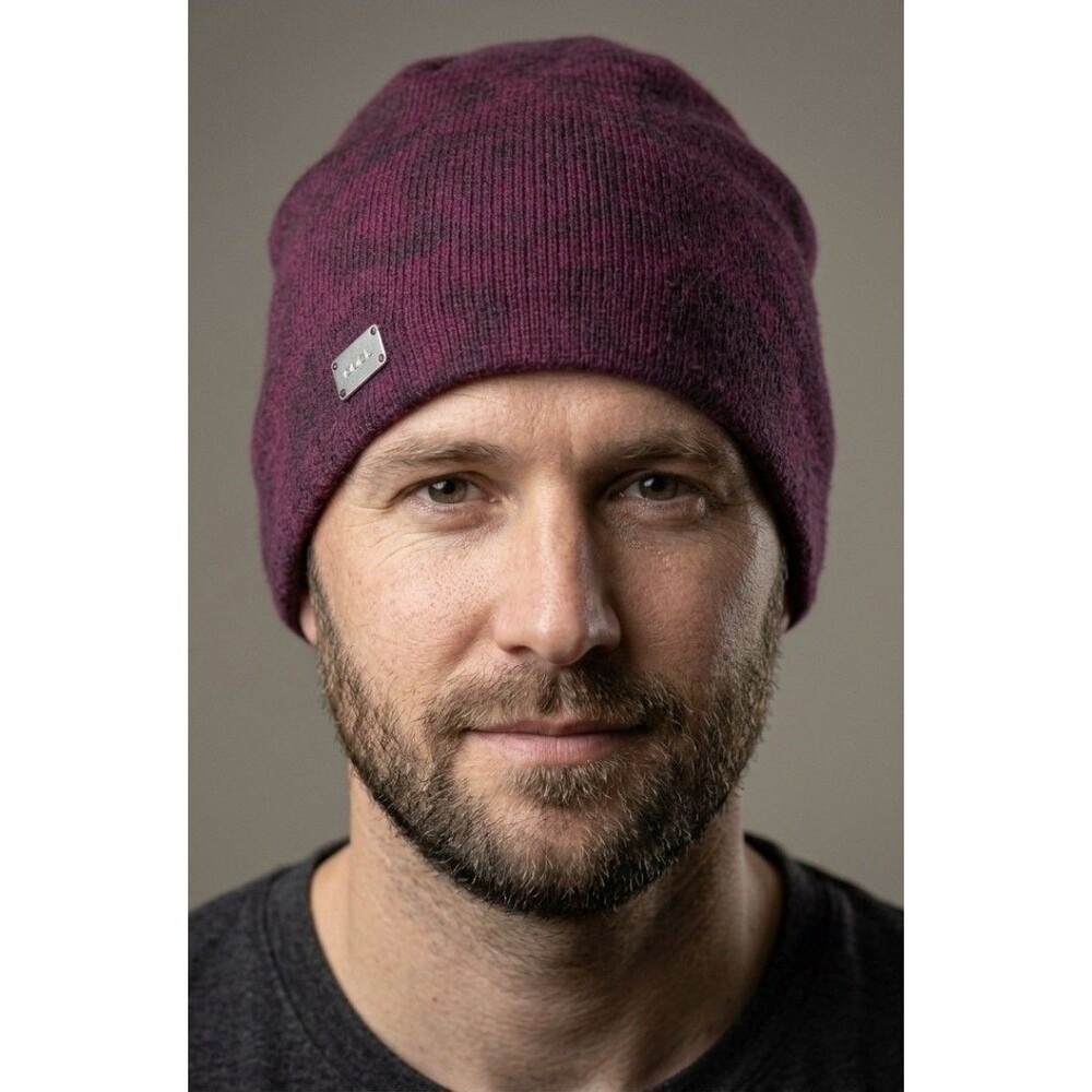 Coal Headwear Hat Wool Angora Blend Knit Beanie Women Paisley Burgandy Floral
